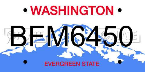 BFM6450 Washington License Plate