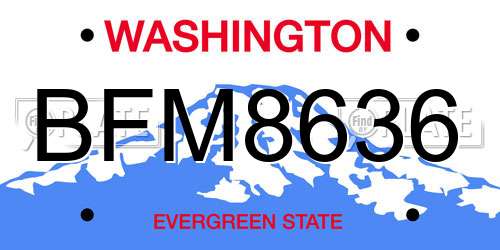 BFM8636 Washington License Plate