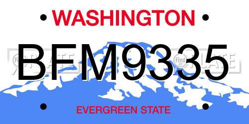 BFM9335 Washington License Plate