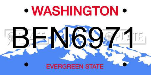 BFN6971 Washington License Plate