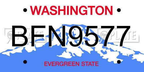 BFN9577 Washington License Plate