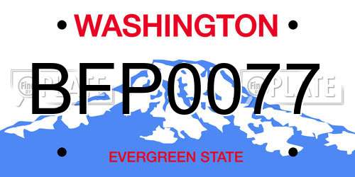 BFP0077 Washington License Plate
