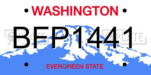 BFP1441 Washington License Plate