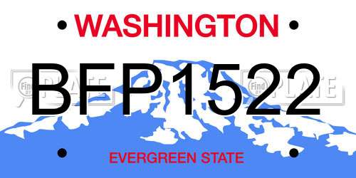 BFP1522 Washington License Plate