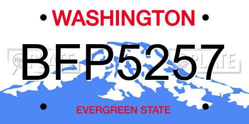 BFP5257 Washington License Plate