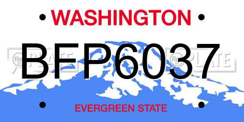 BFP6037 Washington License Plate