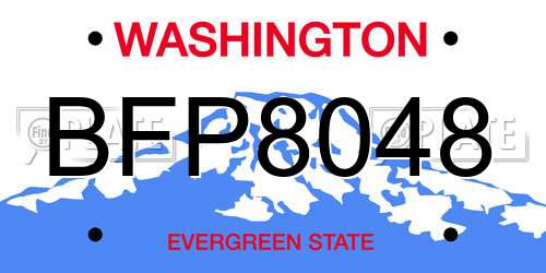 BFP8048 Washington License Plate
