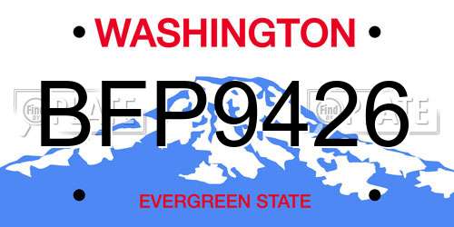 BFP9426 Washington License Plate