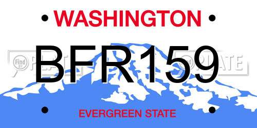 BFR159 Washington License Plate