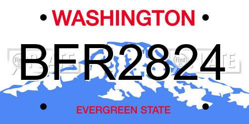 BFR2824 Washington License Plate
