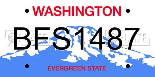BFS1487 Washington License Plate