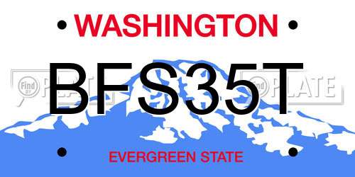 BFS35T Washington License Plate