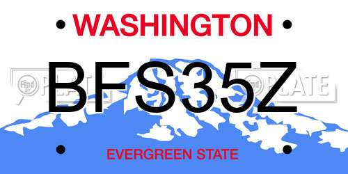 BFS35Z Washington License Plate