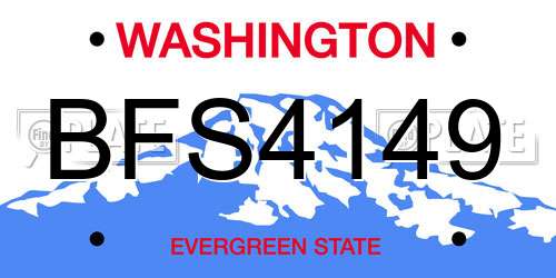 BFS4149 Washington License Plate
