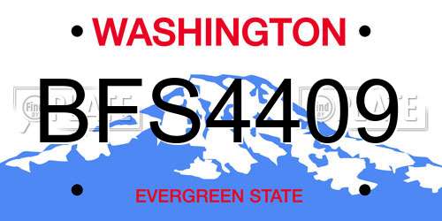 BFS4409 Washington License Plate