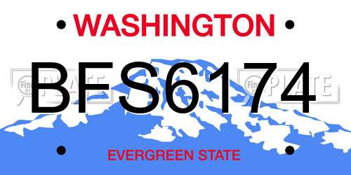 BFS6174 Washington License Plate