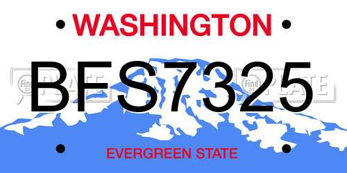 BFS7325 Washington License Plate
