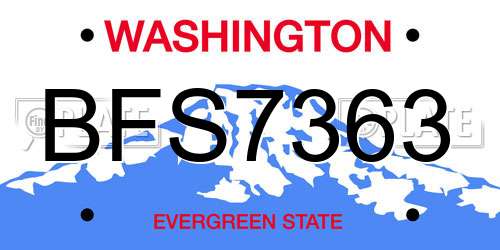 BFS7363 Washington License Plate