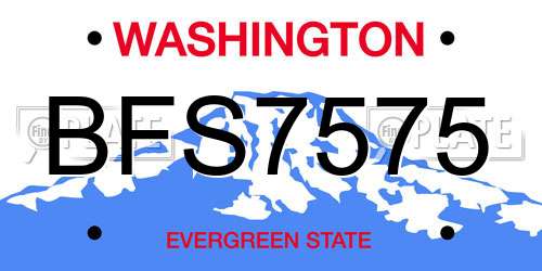 BFS7575 Washington License Plate