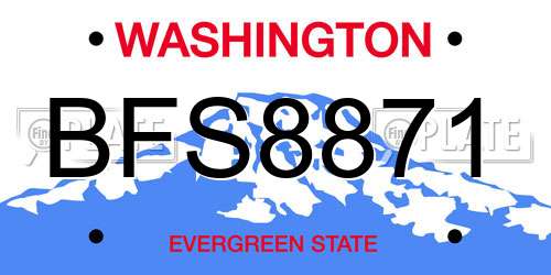 BFS8871 Washington License Plate