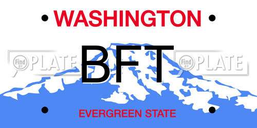 BFT Washington License Plate