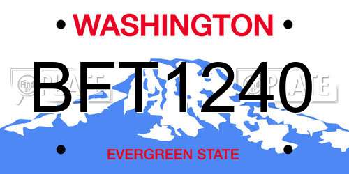 BFT1240 Washington License Plate