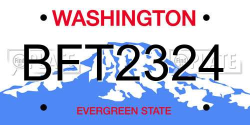 BFT2324 Washington License Plate
