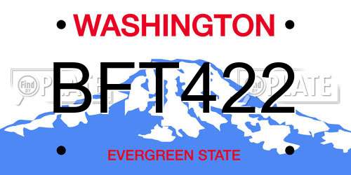 BFT422 Washington License Plate