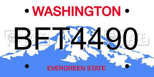 BFT4490 Washington License Plate