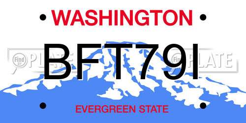 BFT79I Washington License Plate