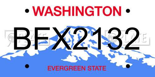 BFX2132 Washington License Plate