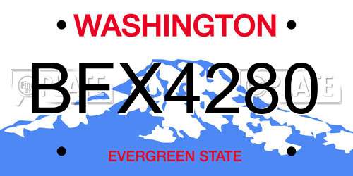 BFX4280 Washington License Plate