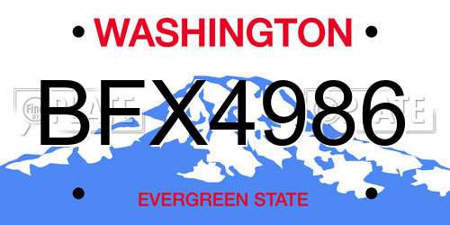 BFX4986 Washington License Plate