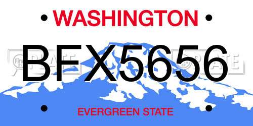 BFX5656 Washington License Plate