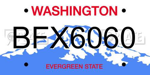 BFX6060 Washington License Plate