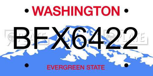 BFX6422 Washington License Plate