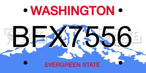 BFX7556 Washington License Plate
