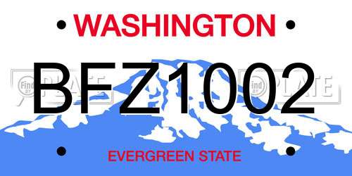 BFZ1002 Washington License Plate
