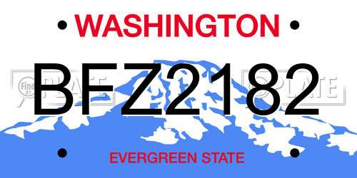 BFZ2182 Washington License Plate