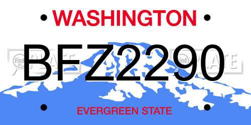 BFZ2290 Washington License Plate