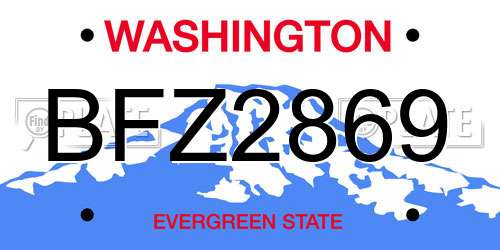 BFZ2869 Washington License Plate