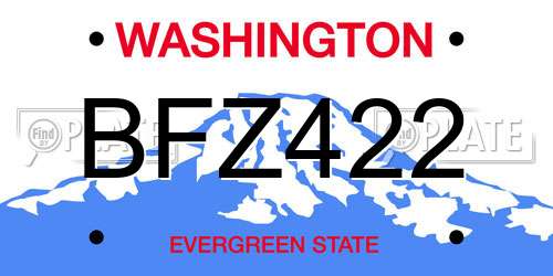 BFZ422 Washington License Plate