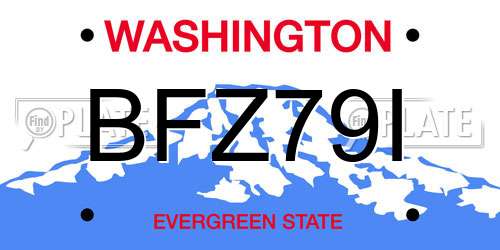 BFZ79I Washington License Plate