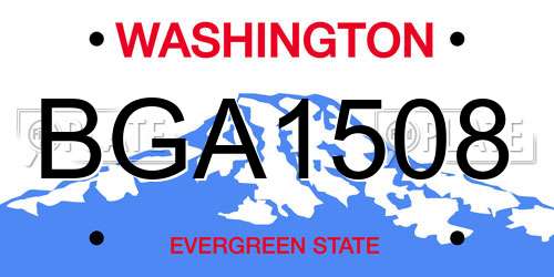 BGA1508 Washington License Plate