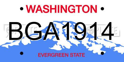 BGA1914 Washington License Plate