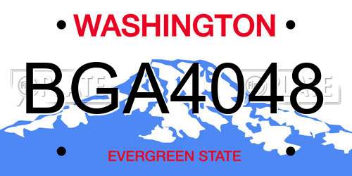 BGA4048 Washington License Plate