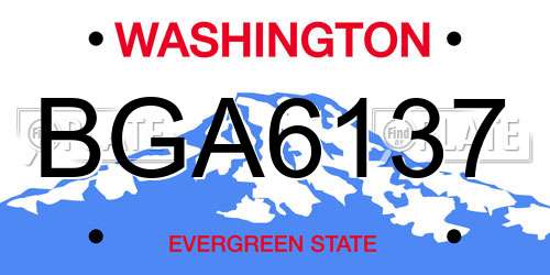 BGA6137 Washington License Plate