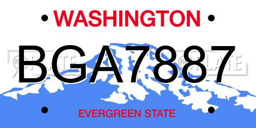 BGA7887 Washington License Plate