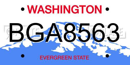 BGA8563 Washington License Plate