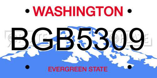 BGB5309 Washington License Plate